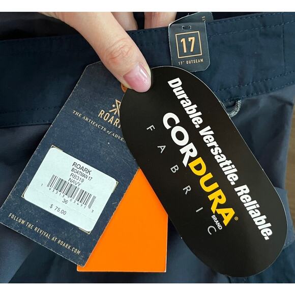 Roark The Boatman 17 Navy Cordura Men's Activewear Shorts Size 36 - Picture 3 of 5